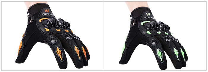WOSAWE BST-015 Men Women Polyester Fiber Full Finger Motorcycle Glove Motorbike Motocross Breathability Protective Gears