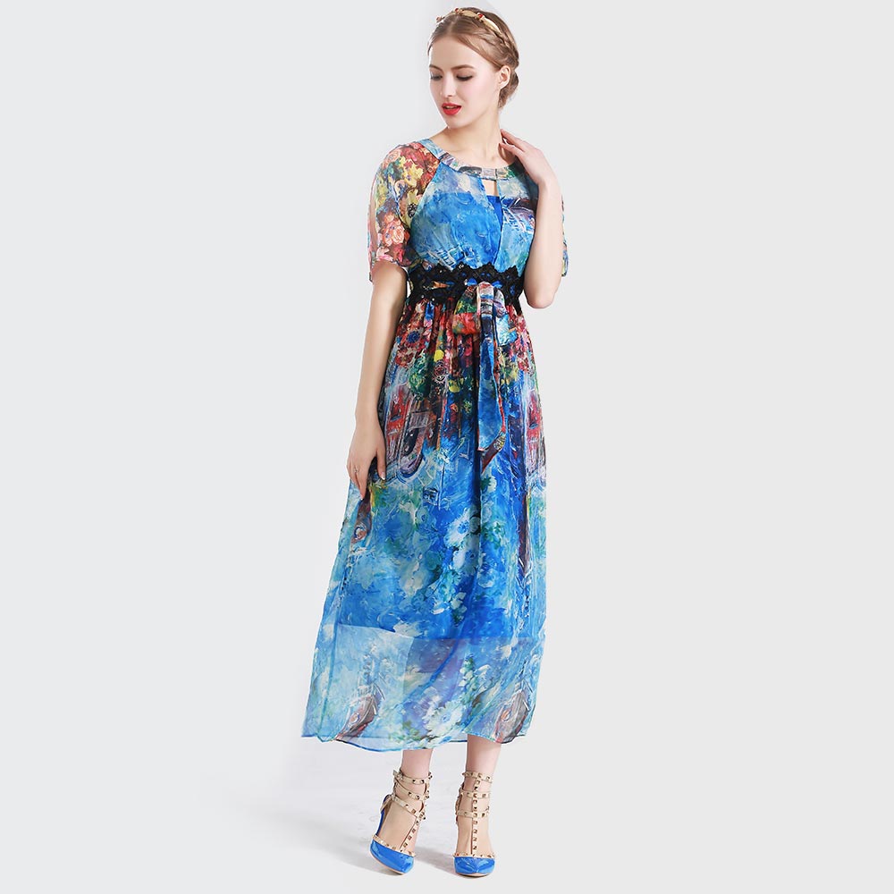 Bohemian Style Printed Maxi Dress
