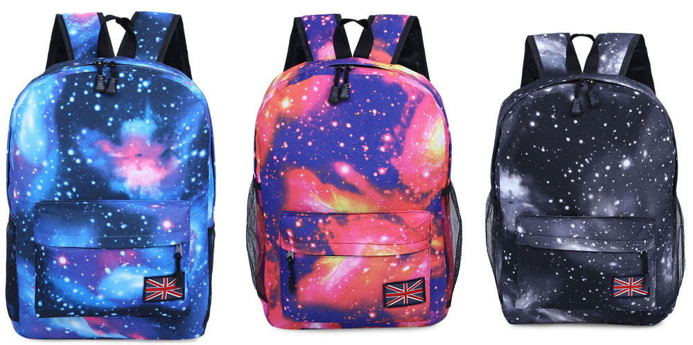 Charming Cosmos Print Unisex School Shopping Travel Portable Backpack