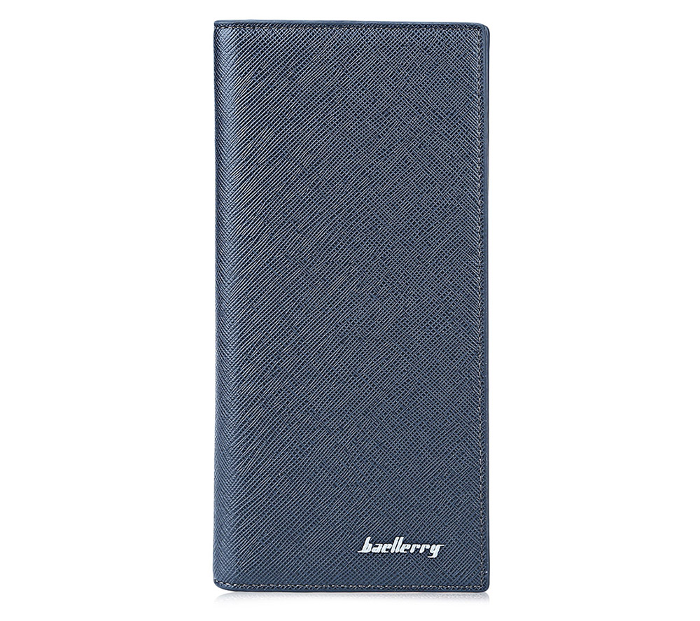 Baellerry Thin Soft Men Solid Color Long Vertical Photo Cash Card Wallet