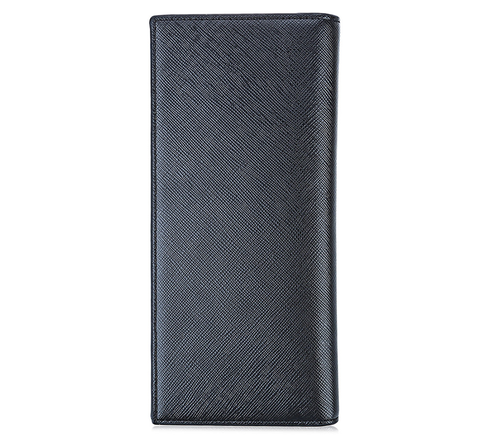 Baellerry Thin Soft Men Solid Color Long Vertical Photo Cash Card Wallet