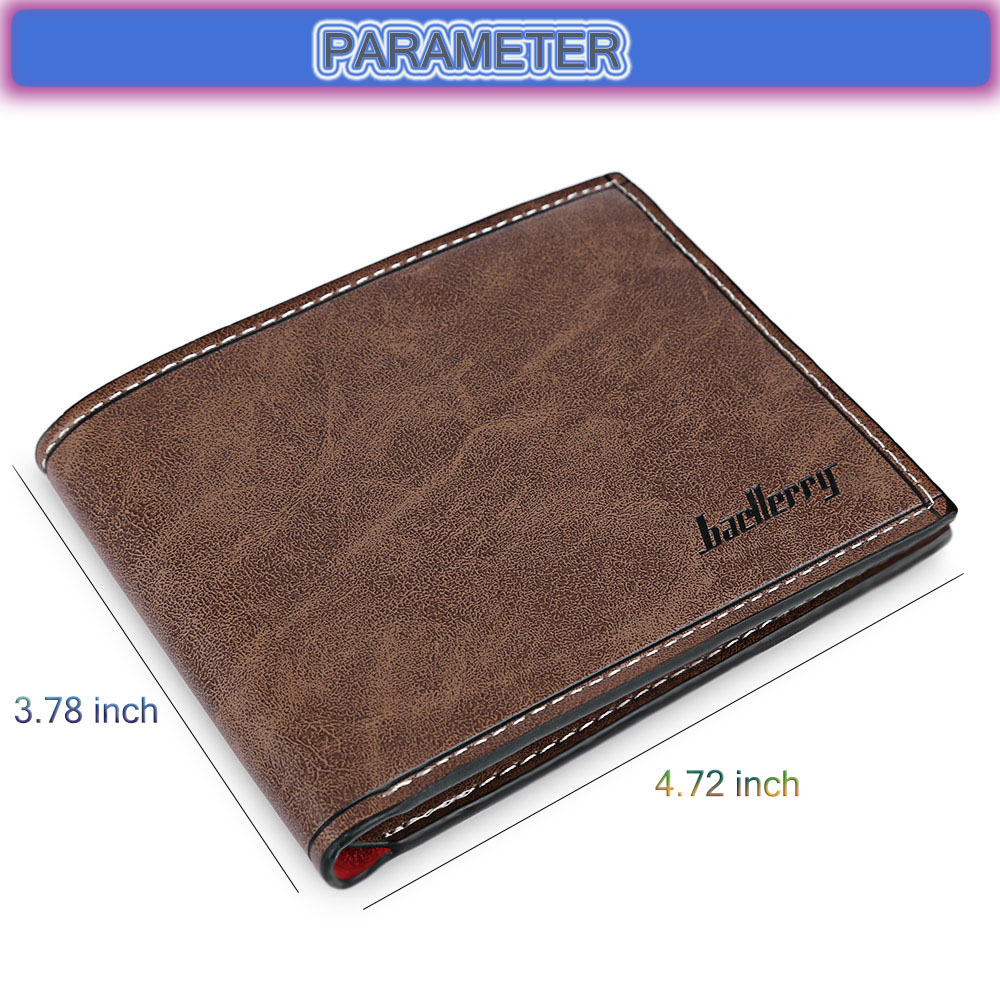 Men Solid Color Letter Open Horizontal Wallet