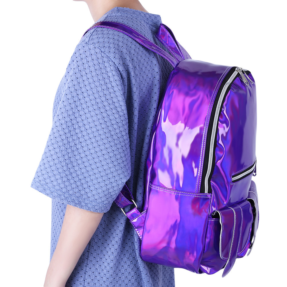 Preppy Style Laser Bag Girl School Travel Shopping Portable Handbag Backpack