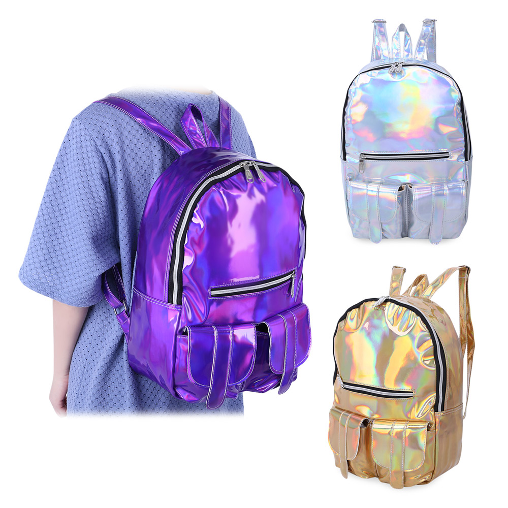 Preppy Style Laser Bag Girl School Travel Shopping Portable Handbag Backpack