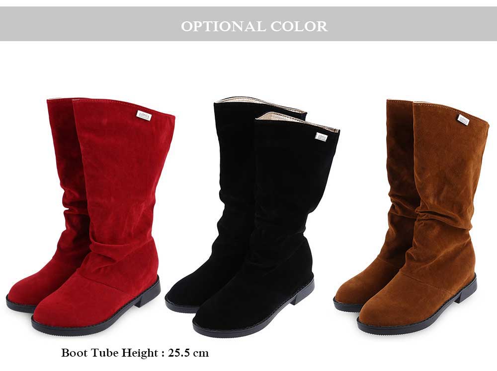 Elegant Pure Color Flat Sole High Leg Boots for Women