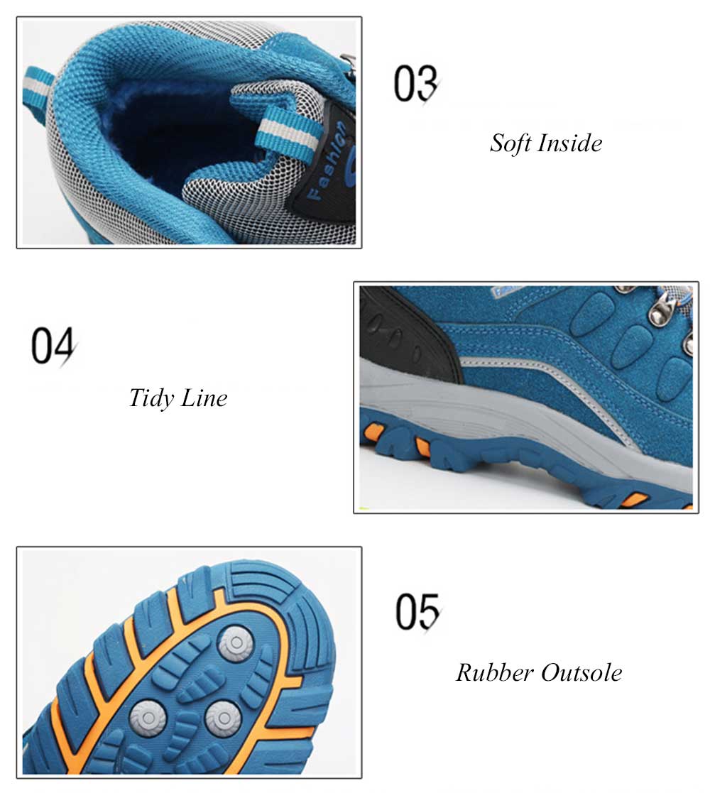 Casual Outdoor Block Color Lace Up Hiking Sports Shoes for Women