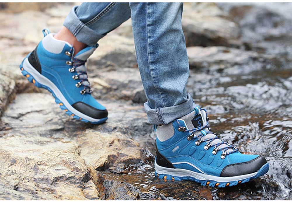 Casual Outdoor Block Color Lace Up Hiking Sports Shoes for Women