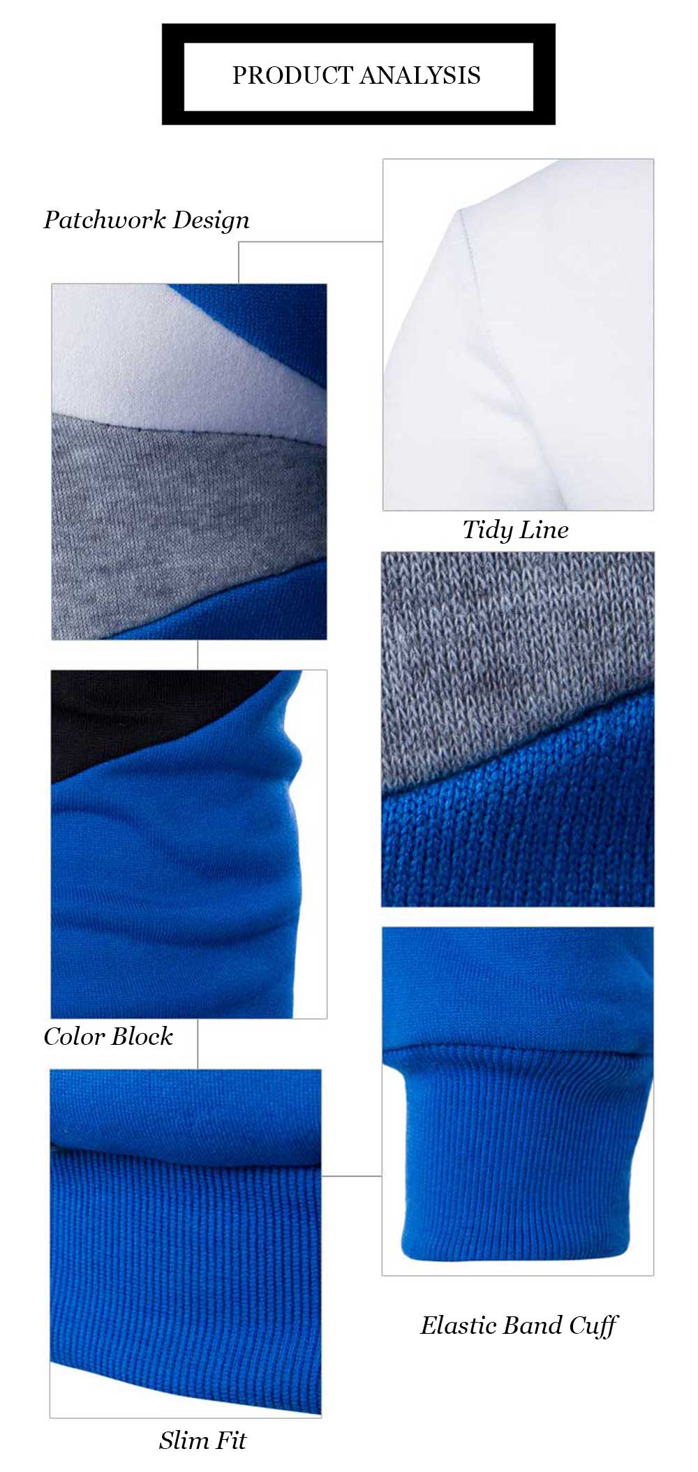 Casual Color Block Long Sleeve Pullover Sweater for Men