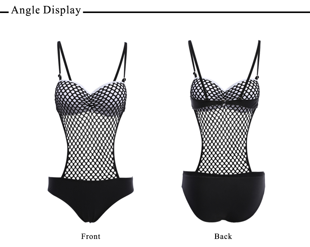 Sexy Spaghetti Strap Hollow Out Wire Swimsuit for Women