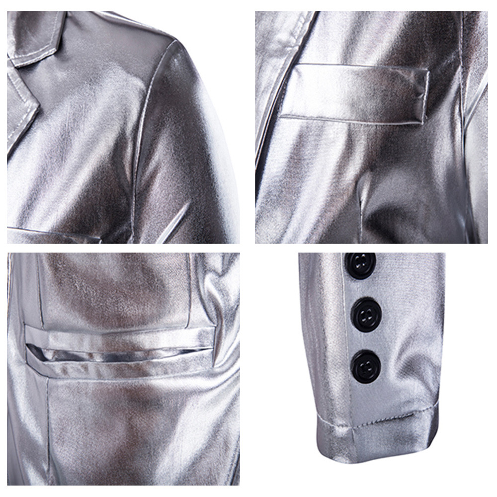 Fashionable Shinny Blazer + Pants Twinset Suits For Men