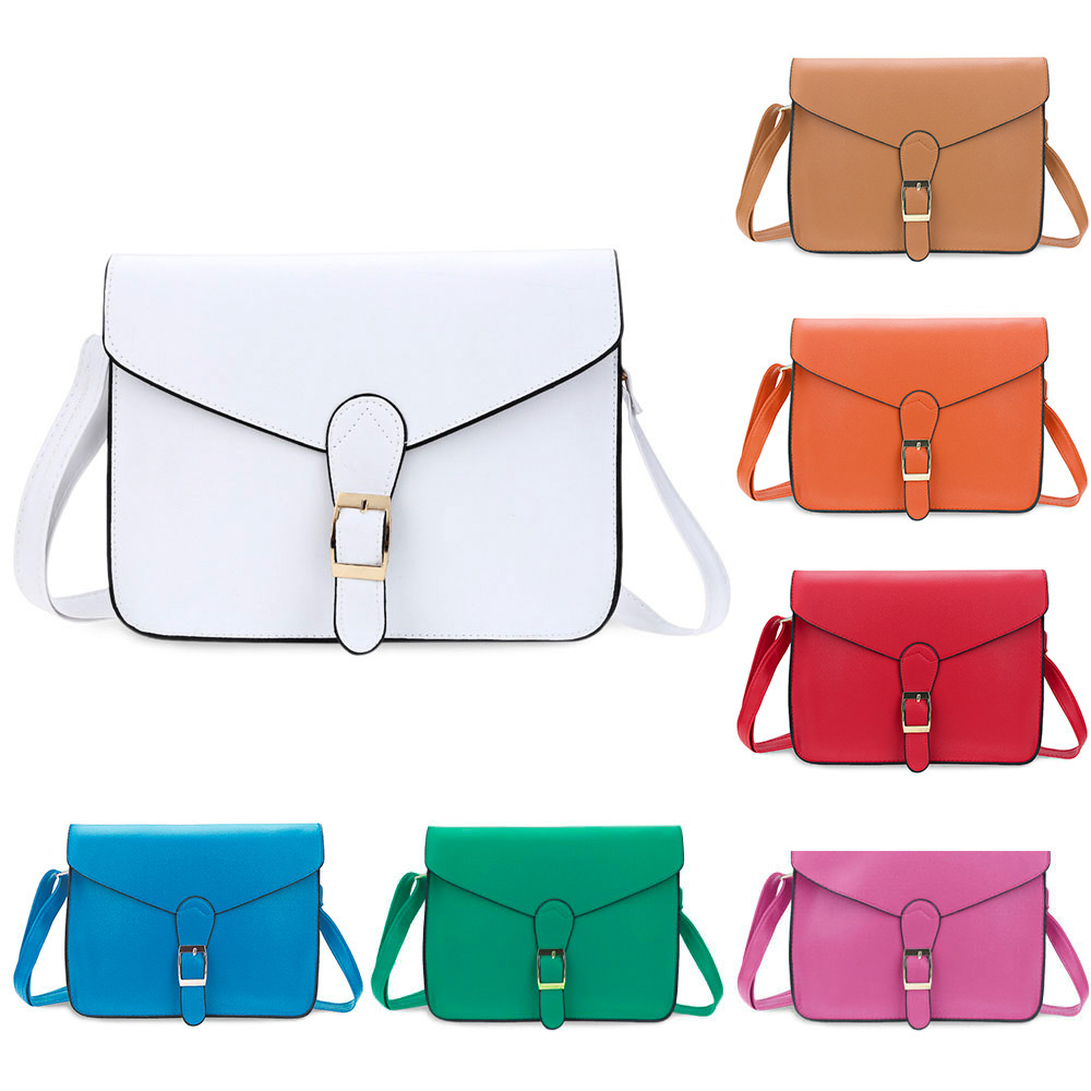 Belt Magnet Button Slide Shoulder Crossbody Women Messenger Bag