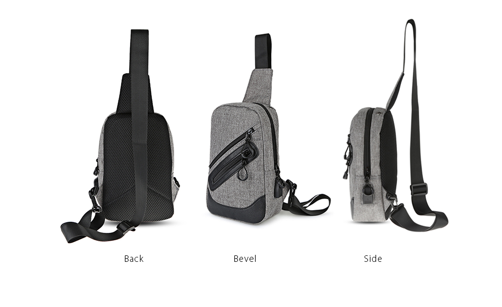 Guapabien Stylish Business Shoulder Bag USB Port Durable Traveling Chest Bags