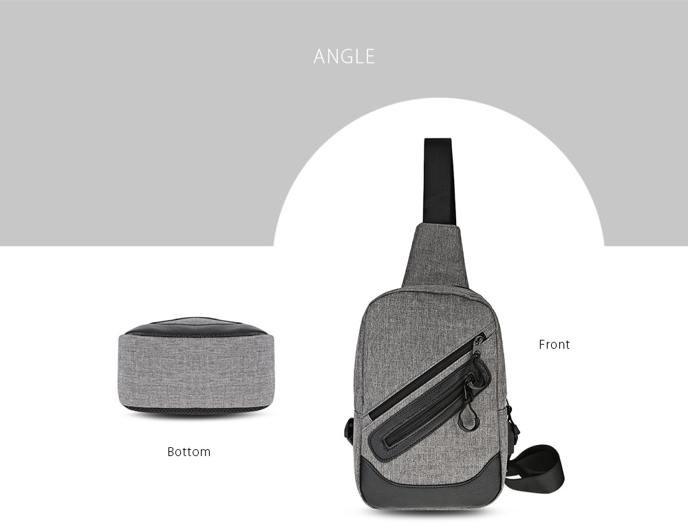 Guapabien Stylish Business Shoulder Bag USB Port Durable Traveling Chest Bags