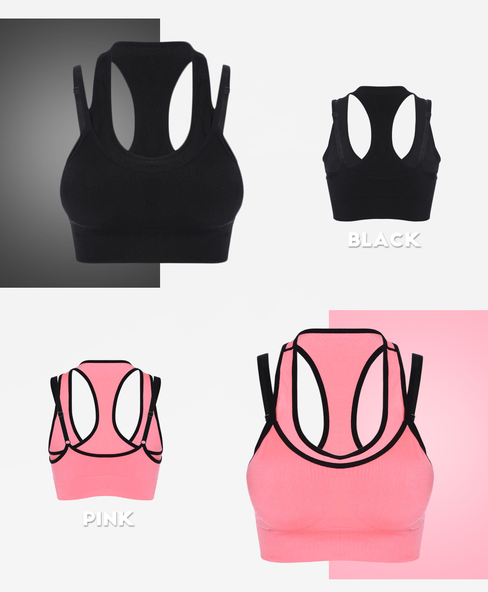 Trendy Spaghetti Strap Layered Pad Women Sports Bra