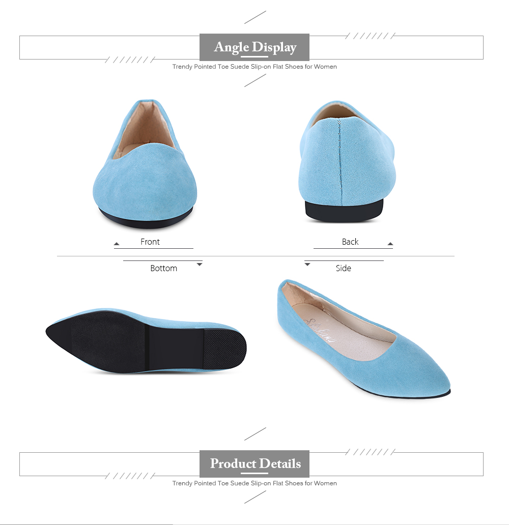 Trendy Pointed Toe Suede Slip-on Women Flat Shoes