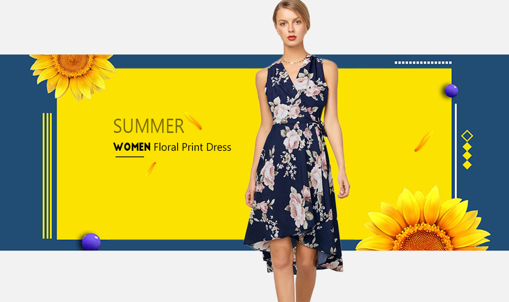 High Low Floral Sleeveless Dress