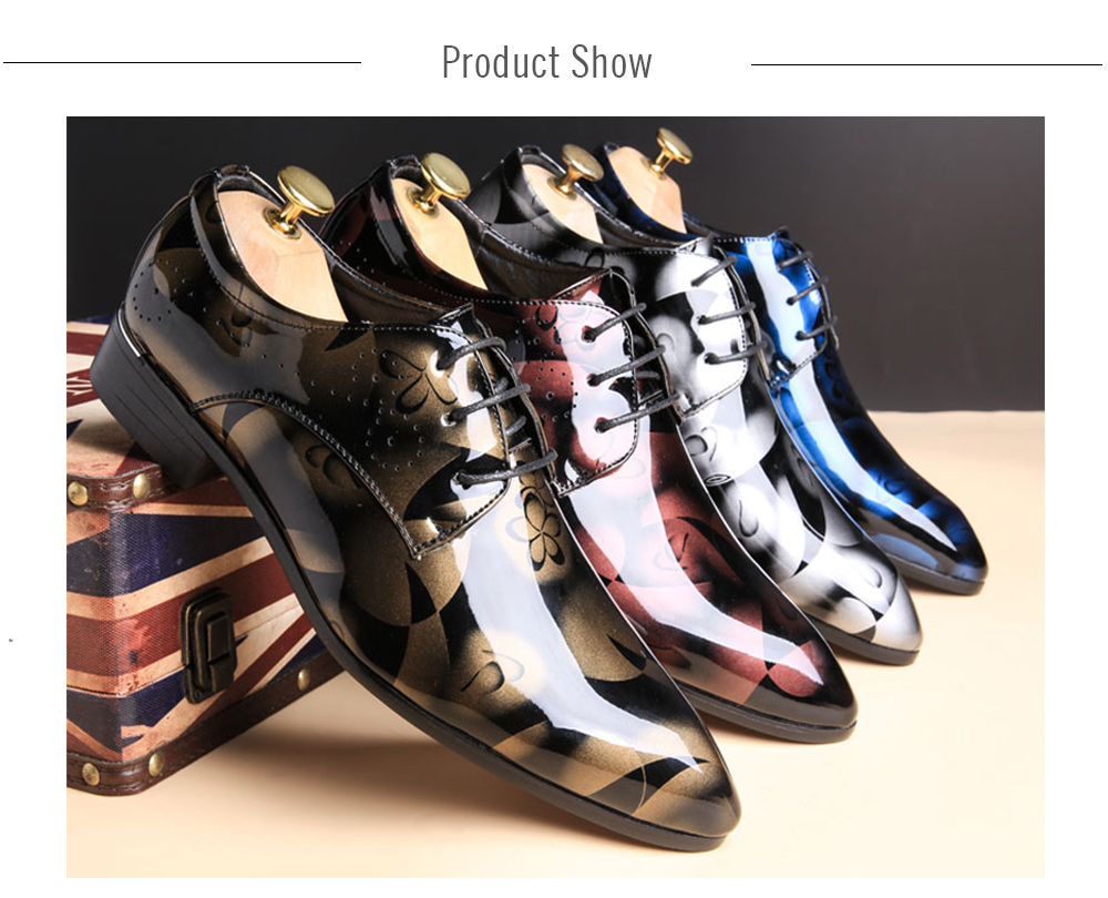 Stylish Large Size Printed Casual Dress Shoes for Men