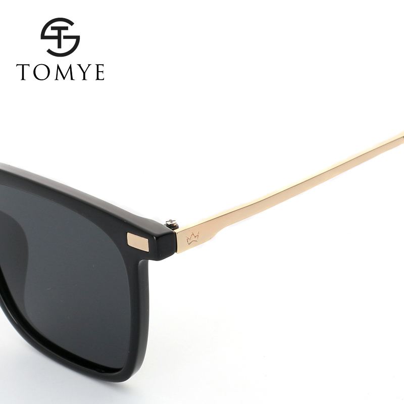 TOMYE 9926 2017 New PC Metal Square Fashion Polarized Sunglasses for Men and Women