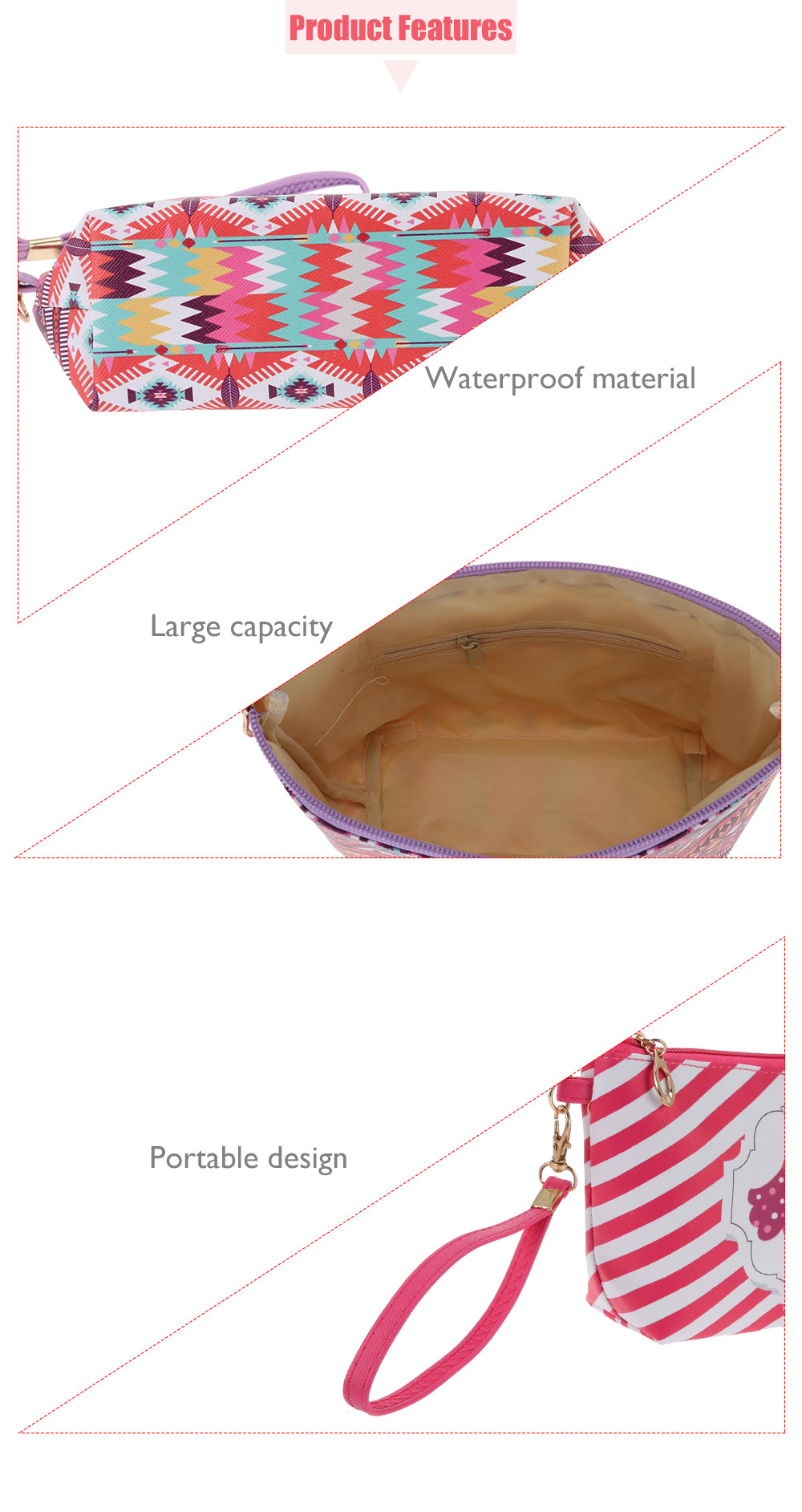 Waterproof Zipper Cartoon Owl Cosmetic Bag Makeup Pouch