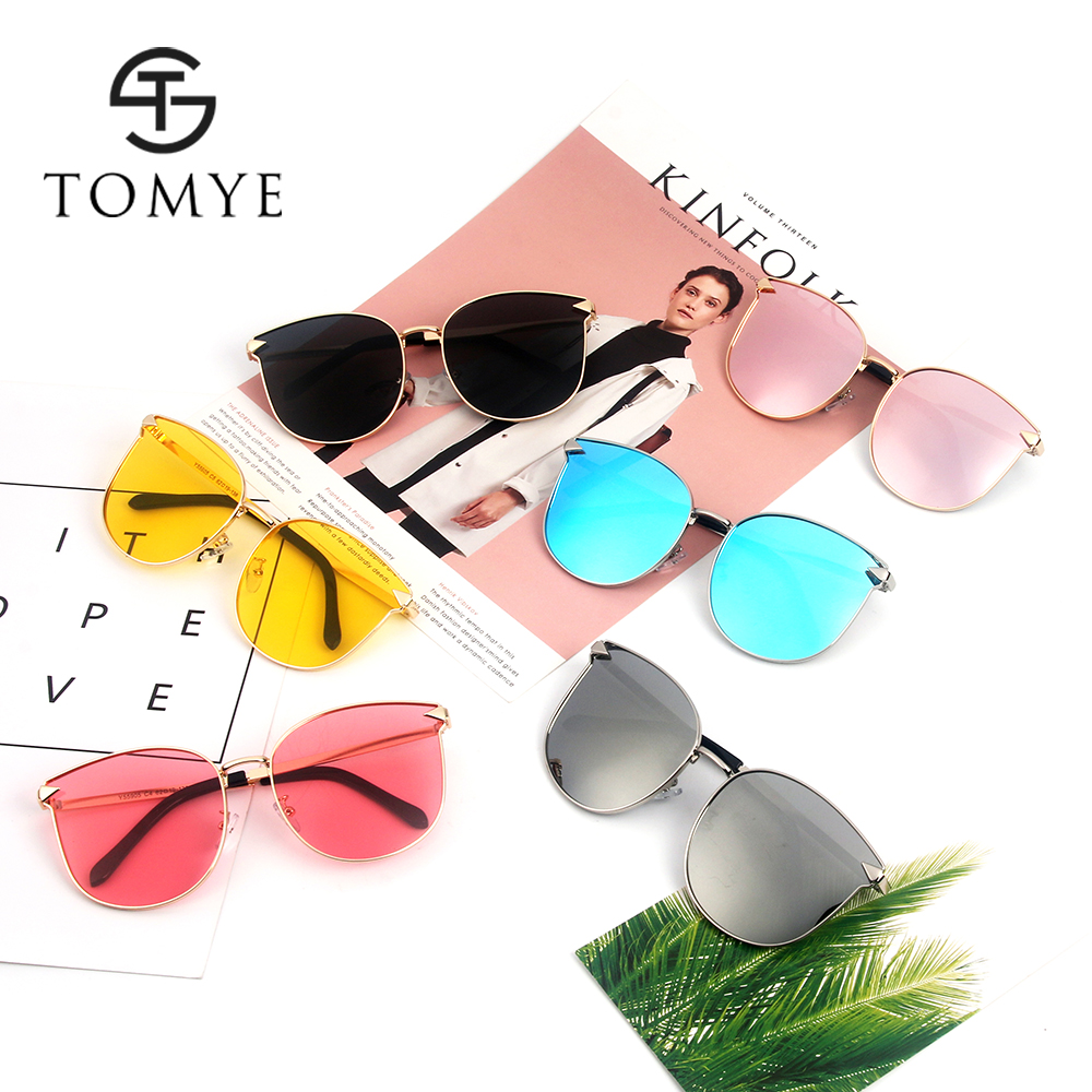 TOMYE 55905 2018 New Metal Arrow Cat Eye Polarized Sunglasses for Women