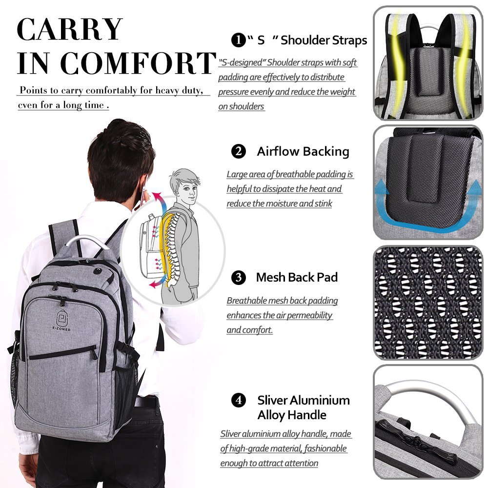 Men'S Business Computer Bags Casual Backpack - Black 2B - 3844970813