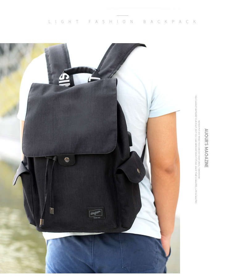 AUGUR Brand Backpack Multifunction USB Charging Men Women Casual Travel Teenager Student School Bag