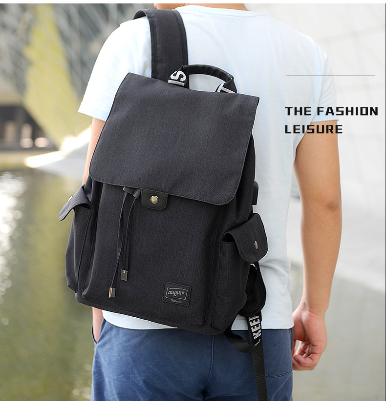 AUGUR Brand Backpack Multifunction USB Charging Men Women Casual Travel Teenager Student School Bag