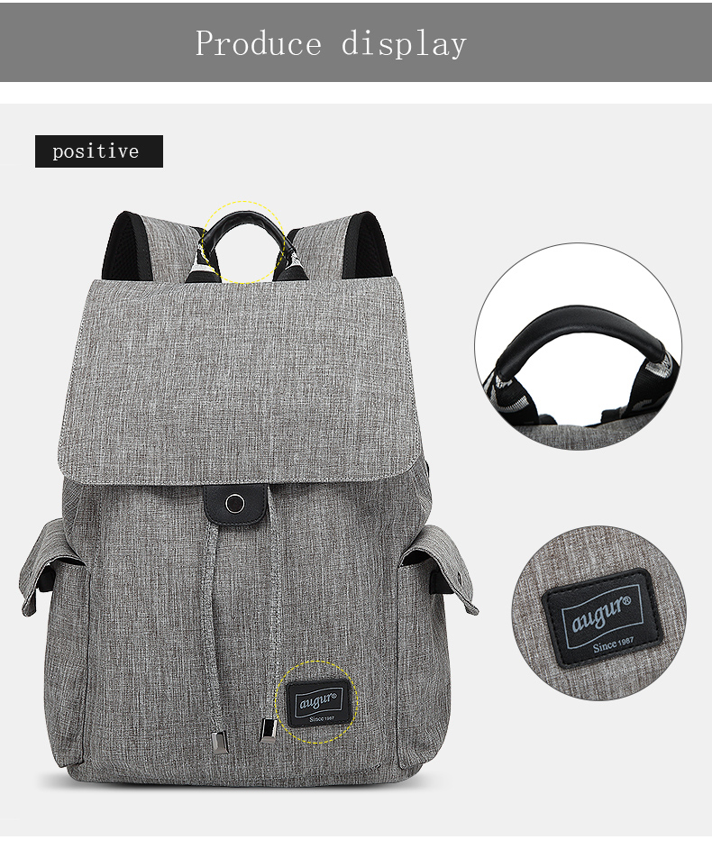 AUGUR Brand Backpack Multifunction USB Charging Men Women Casual Travel Teenager Student School Bag