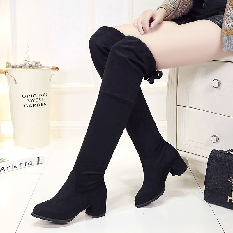 Autumn Winter Boots Velvet Thick Tie Women's Boots