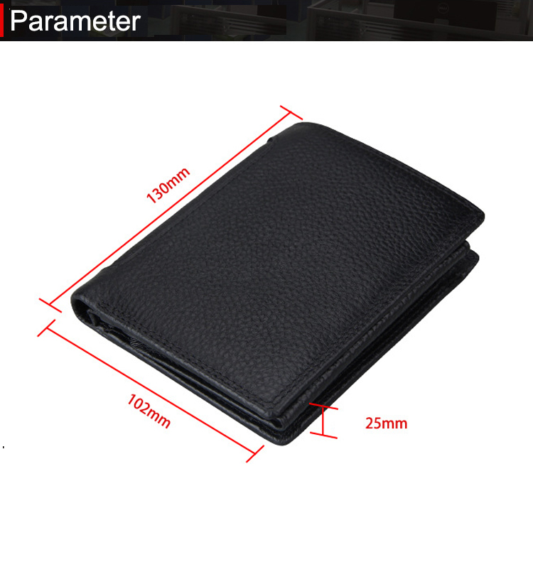 Men Leather Wallet Multifunctional Vertical Section Male Purses