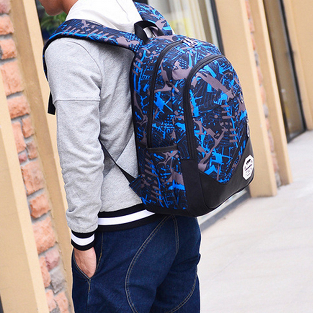 Men's Backpack Set 3Pcs Canvas Brief Large Capacity Preppy Backpack