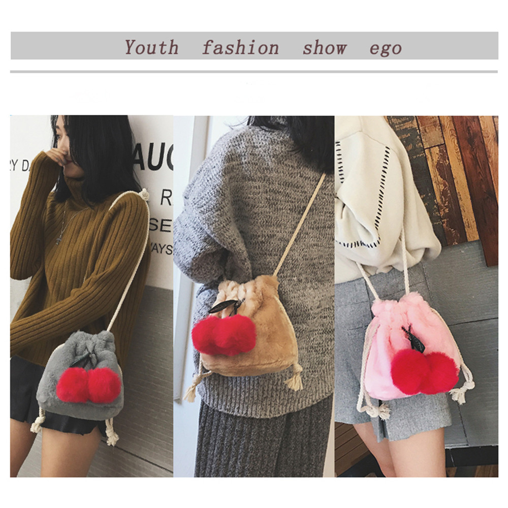 New Bucket Fur Bag Shoulder Diagonal Package