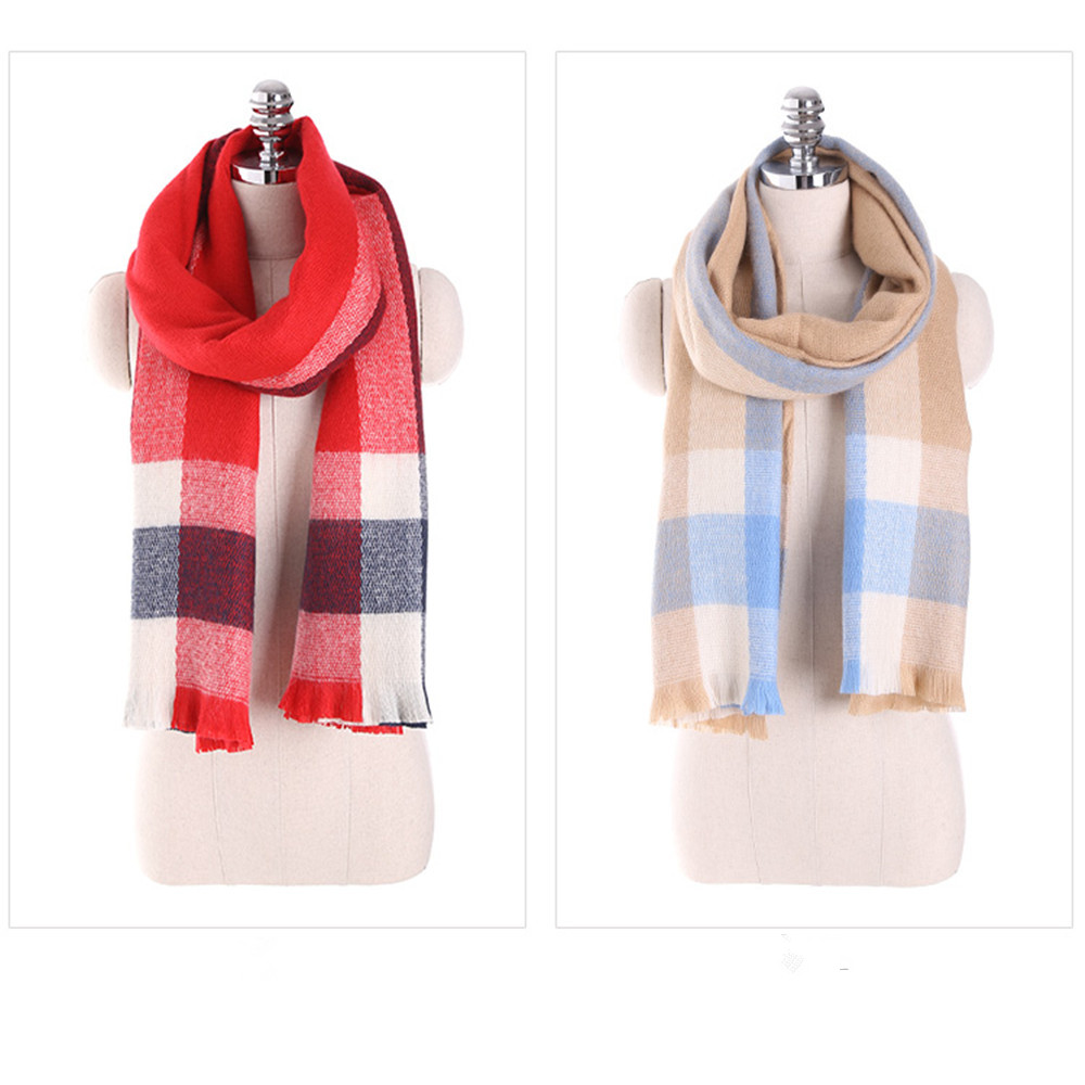 Plaid scarf like cashmere with thick warm scarf