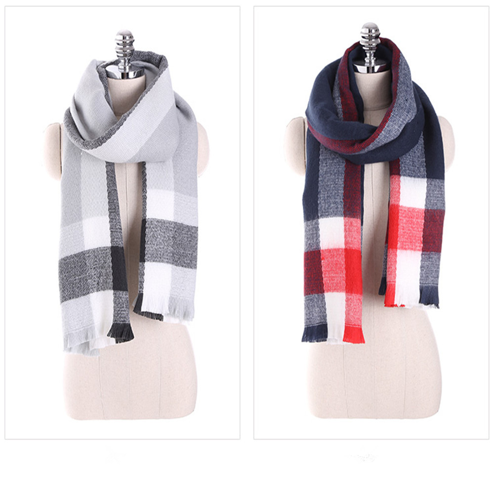 Plaid scarf like cashmere with thick warm scarf