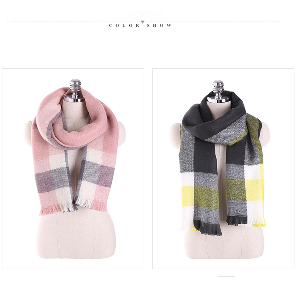 Plaid scarf like cashmere with thick warm scarf