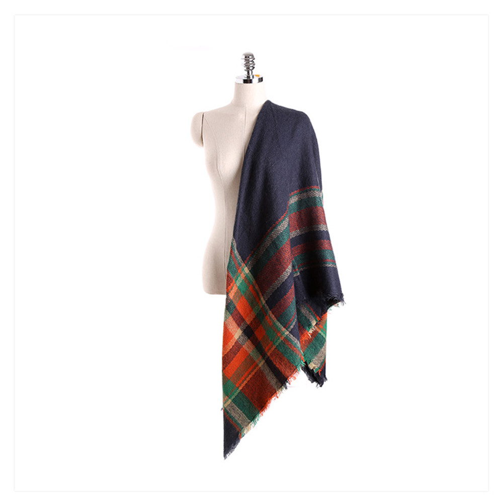 Salybaby Lattice Stitching Multicolor Color Imitation Cashmere Scarf