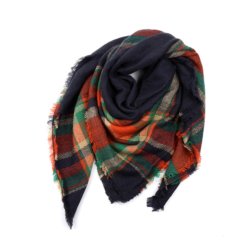 Salybaby Lattice Stitching Multicolor Color Imitation Cashmere Scarf