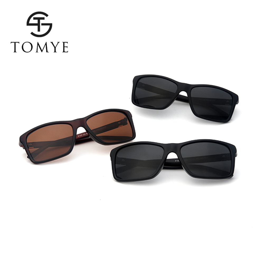 TOMYE P107 Men's Sunglasses Classic Solid Color Polarized square Sunglasses