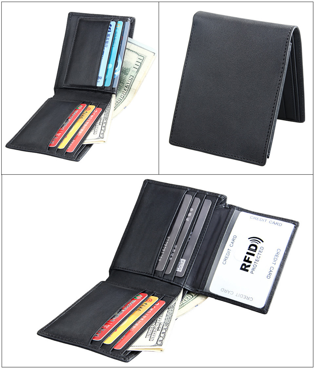 Men Short Genuine Leather Cowhide Wallet Fashion Card Holder Coin Money Male Purse 8008