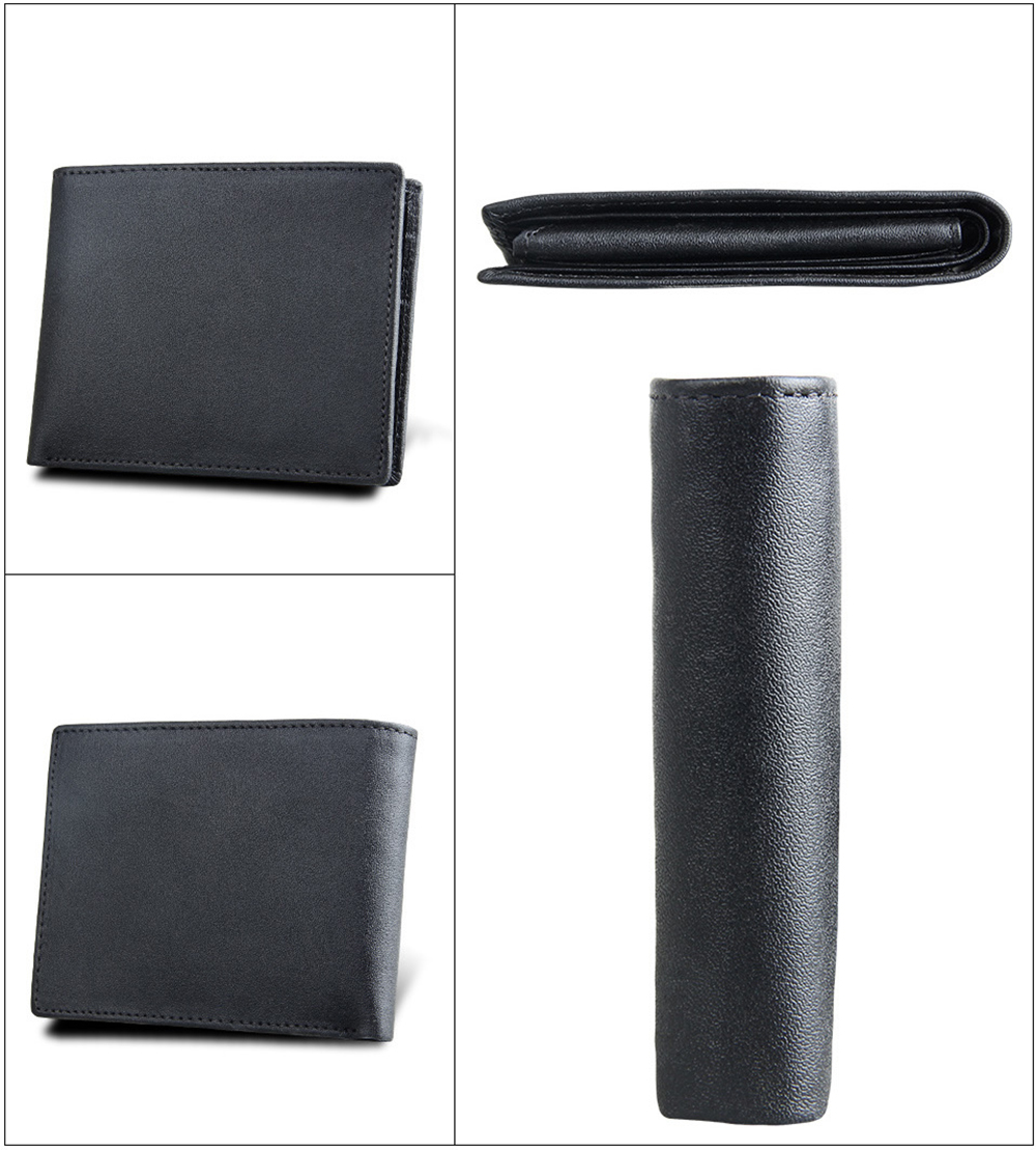 Men Short Genuine Leather Cowhide Wallet Fashion Card Holder Coin Money Male Purse 8008