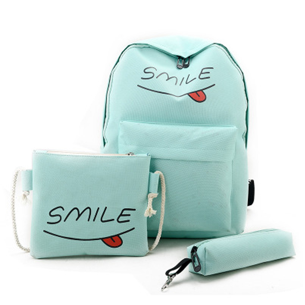 Girls Backpack Set 3 Pcs Letter Cartoon Girls Bags