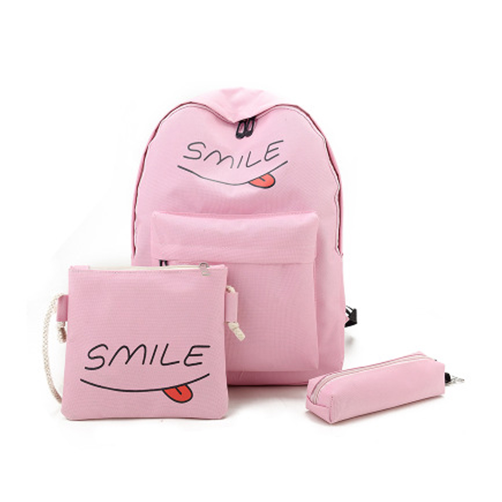 Girls Backpack Set 3 Pcs Letter Cartoon Girls Bags