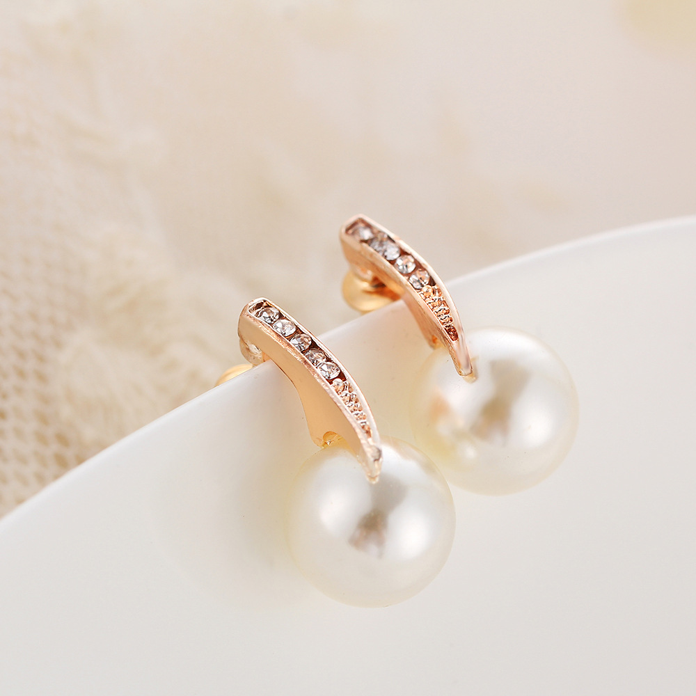2PCS Luxury Diamond Crystal Earrings Necklace Jewelry Set