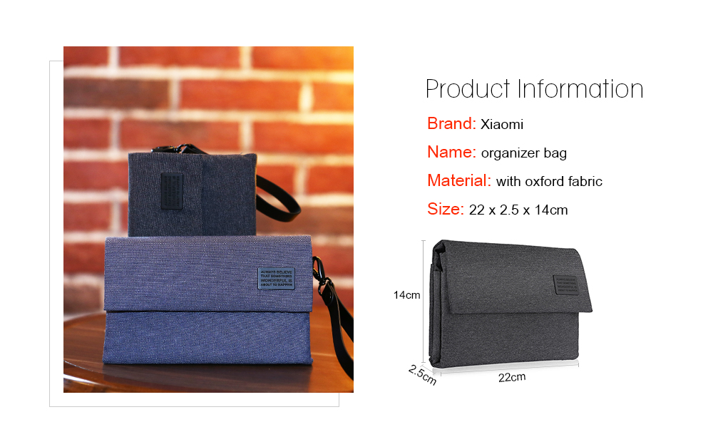 Xiaomi Stylish Water-resistant Electronics Accessories Organizer Bag