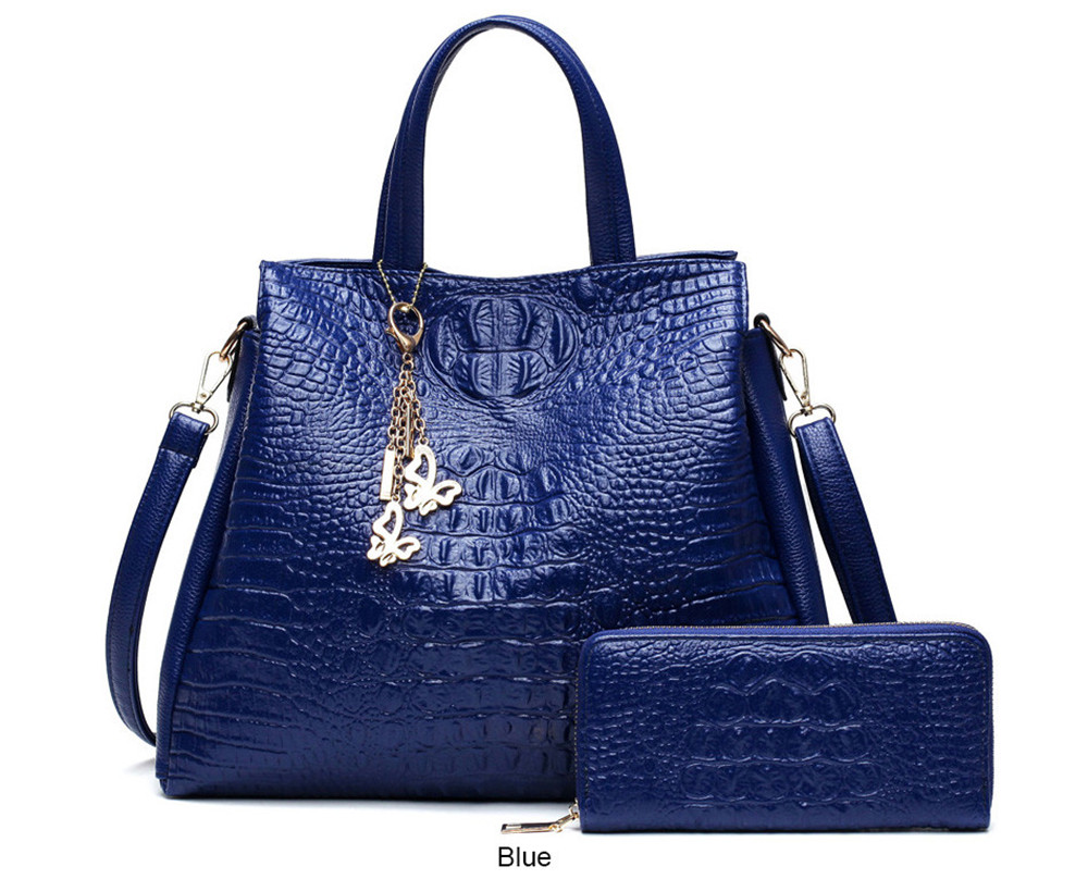 Fashion PU Leather Shoulder Bags Brand High Quality Ladies Tote Bag Women Big Handbags 2 pieces