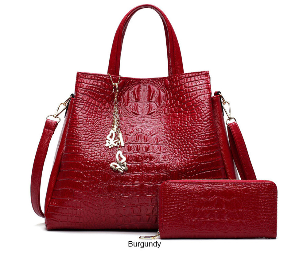 Fashion PU Leather Shoulder Bags Brand High Quality Ladies Tote Bag Women Big Handbags 2 pieces