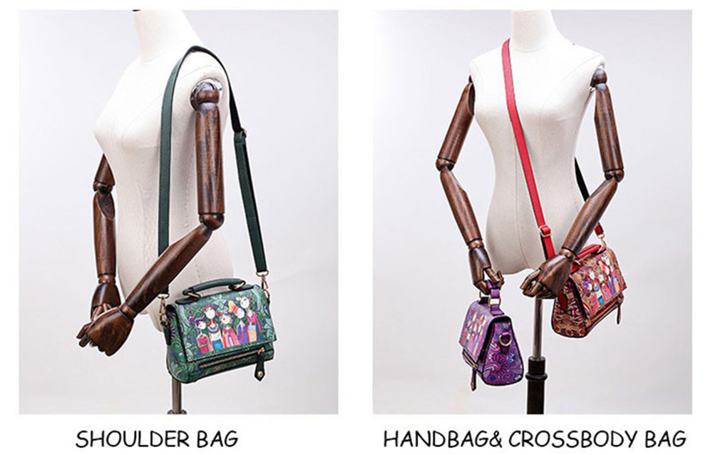 Fashion Women PU Leather Printing Messenger Bag Ladies Handbag Small Shoulder Bags