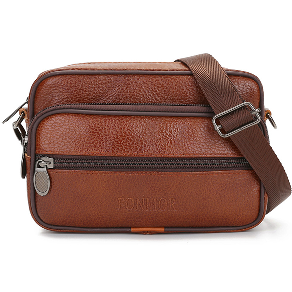 Genuine Leather Men Small Bag Shoulder Messenger Bags Travel Waist Pack Phone Pouch