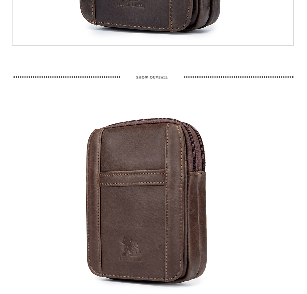 LAOSHIZI LUOSEN Spring New Arrival Genuine Leather Cowhide for Men's Cell Phone Bags