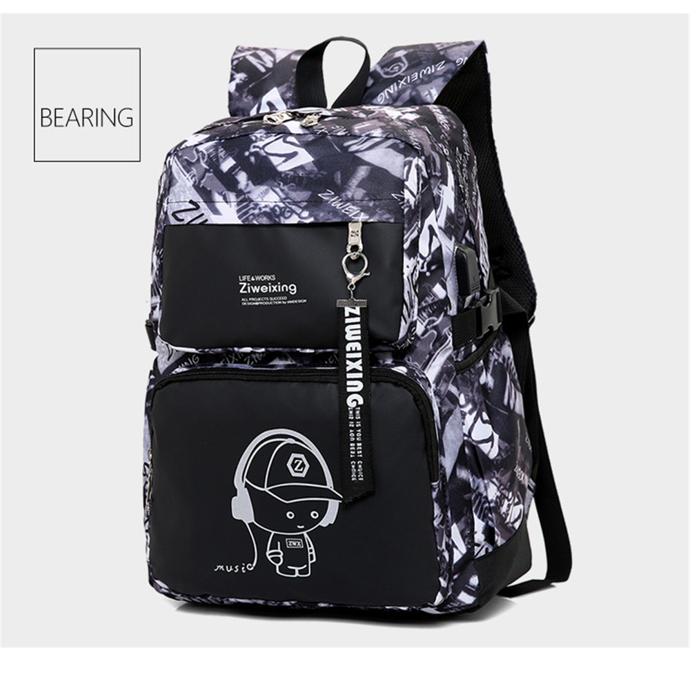 Men Backpacks Luminous Printing Women Backbag High Quality School Bags For Teenage Girls Cute Bookbags Mochila